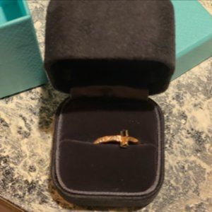 Tiffany & Co T T1 Ring In Rose Gold With Diamonds 2.5mm Size 8